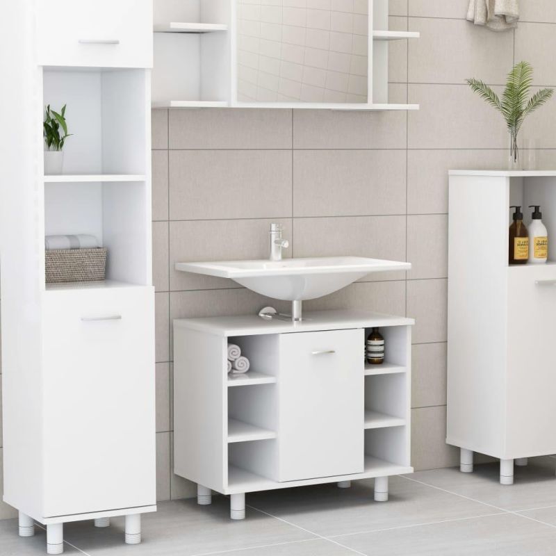 Bathroom Under Sink Cabinet Basin Storage Standing Unit Furniture Door&Shelves