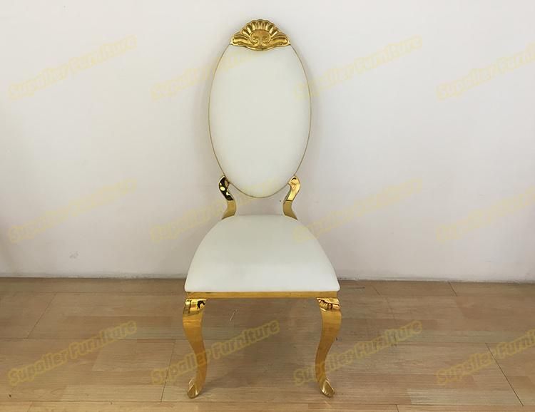 Luxury Gold Metal Frame Wedding Dining Chair for Banquet