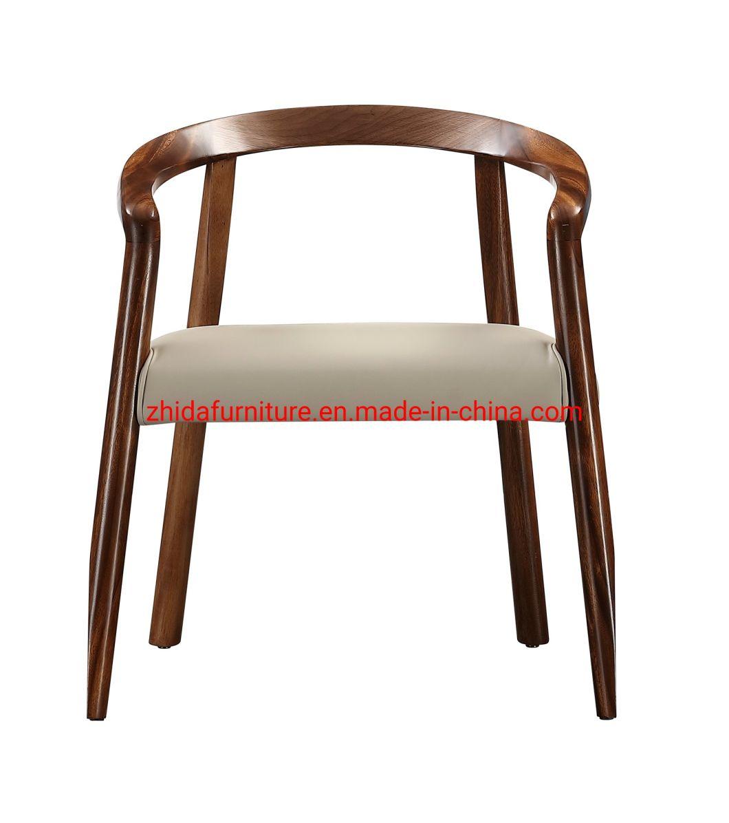 Hotel Restaurant Furniture Solid Wood Walnut Color Frame Dining Chair Bedroom Writing Desk Single Chair for Study Room