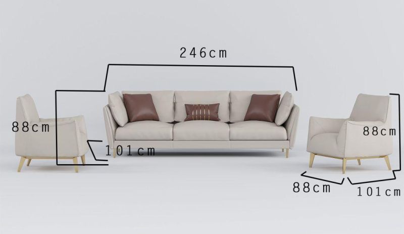 Professional Factory Modern Single Love Seat Three Seat Living Room Couch Popular Sectional Genunine Leather Home Sofa Furniture Set