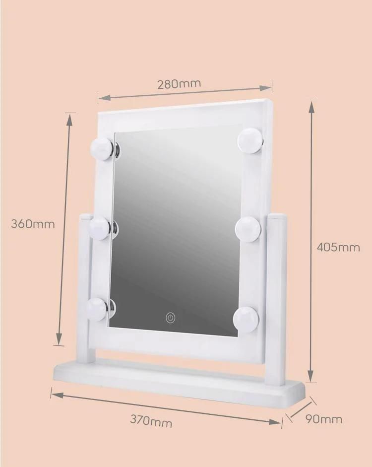 Pritech 180 Degrees Rotate Makeup Mirror Two Colors LED Light HD Cosmetic Mirror