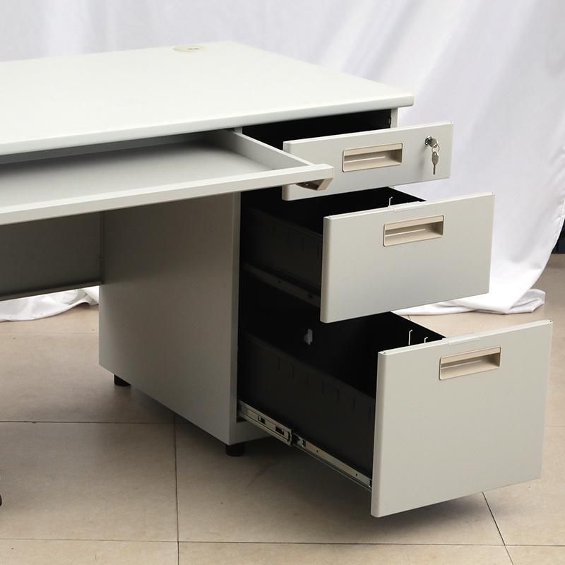 High Quality Metal Desk Officer Table 3 Drawers with Decorative High-Pressure Laminate Top