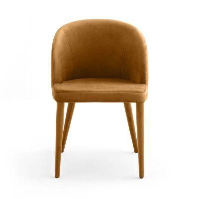 Modern Living Room Dining Arm Single Sofa Chair Velvet Metal Gold Leg for Wedding Party Back Flower Shape Dining Chair