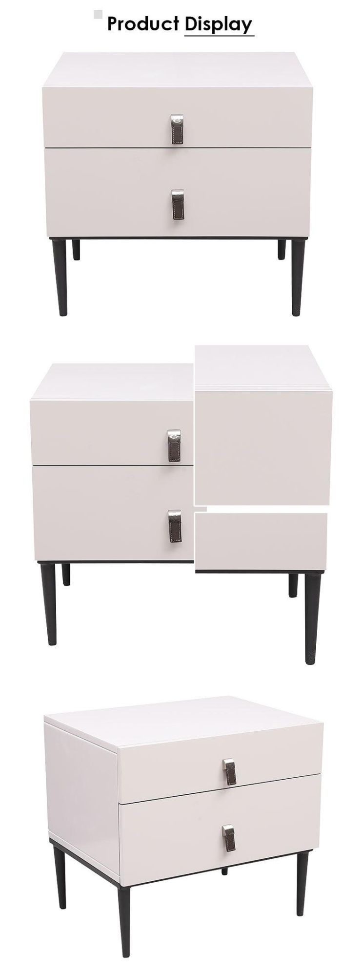 Modern Bedroom Furniture Minimalist Style Baked Enamel Nightstands