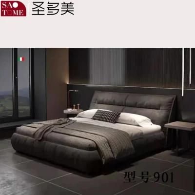 Modern Solid Wooden Home Bedroom Hotel Furniture Sofa Double King Bed