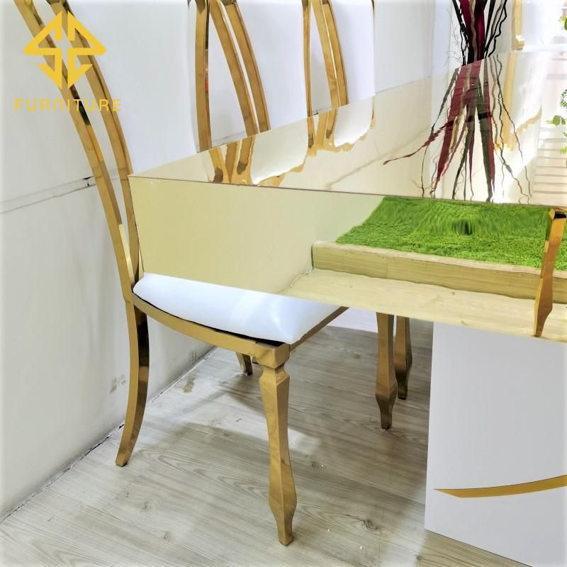 Sawa Modern Luxury Wedding Furniture PVC Banquet Dining Table for Bride and Groom Use