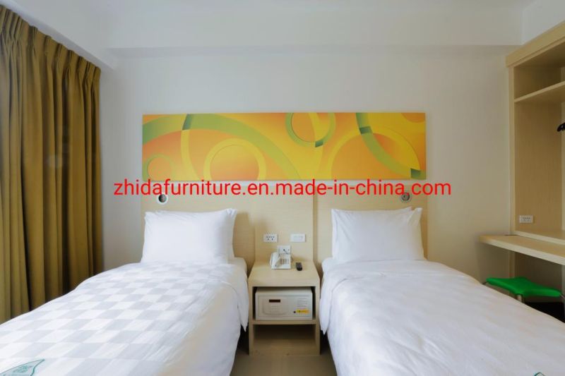 Foshan Factory Supplier Simple Commercial Hotel Apartment Villa Double King Size Bed Design Furniture Bedroom Wooden Bed