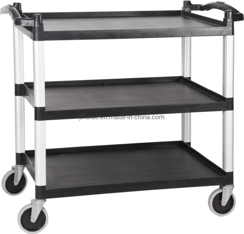 Hotel Food Service Trolley with PP Plastic Kitchen Plate Collector Cleaning Service Cart