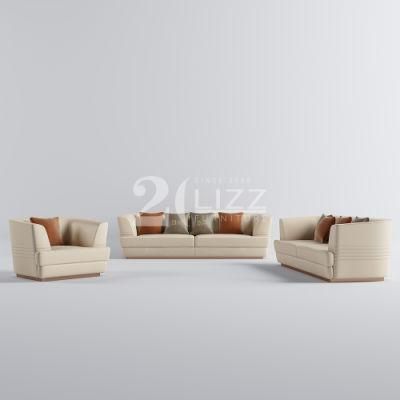 Contemporary European Style Home Hotel Furniture Modular 1+2+3 Living Room Genuine Leather Sofa