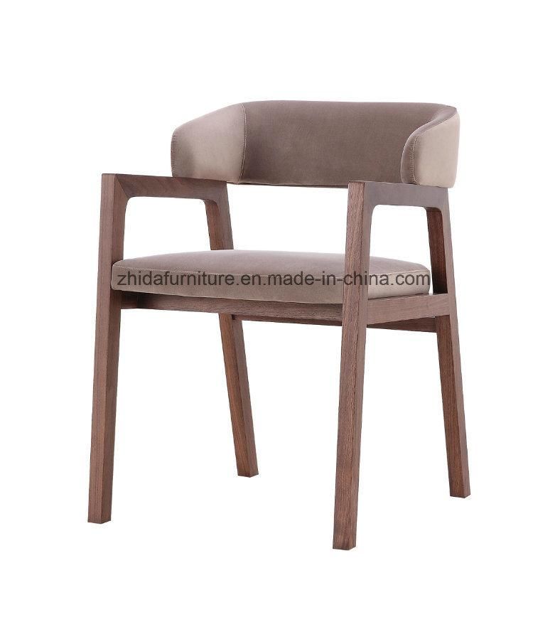 Modern Wooden Bedroom Dining Chair Make up Chair with Armrest