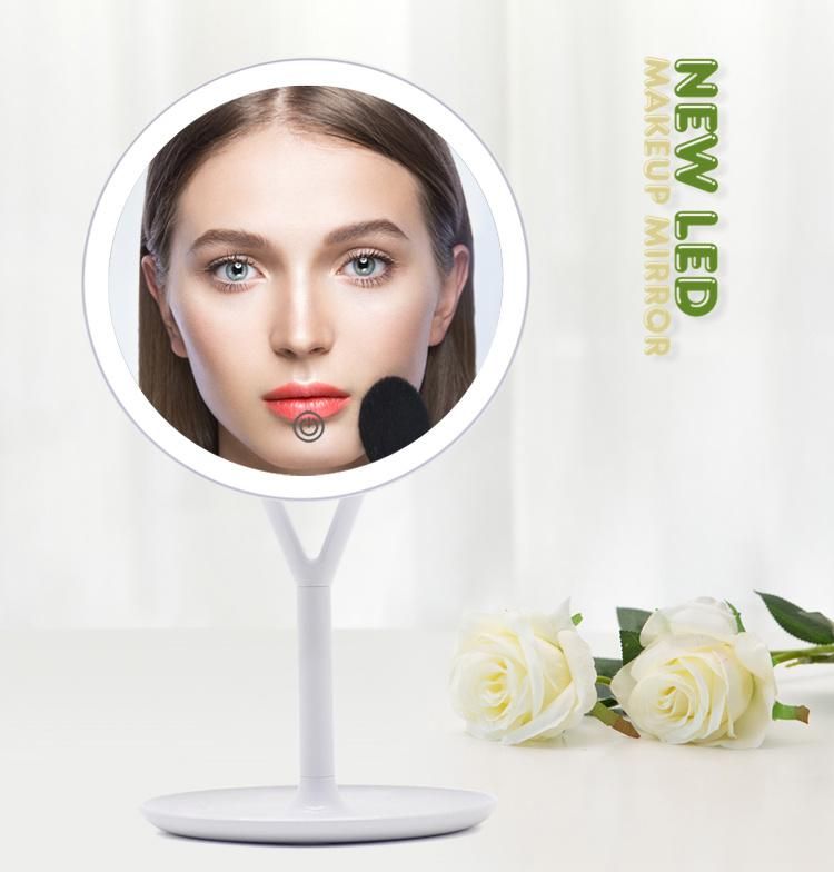 High Definition Desktop Dimmable Brightness LED Makeup Mirror with Touch Sensor