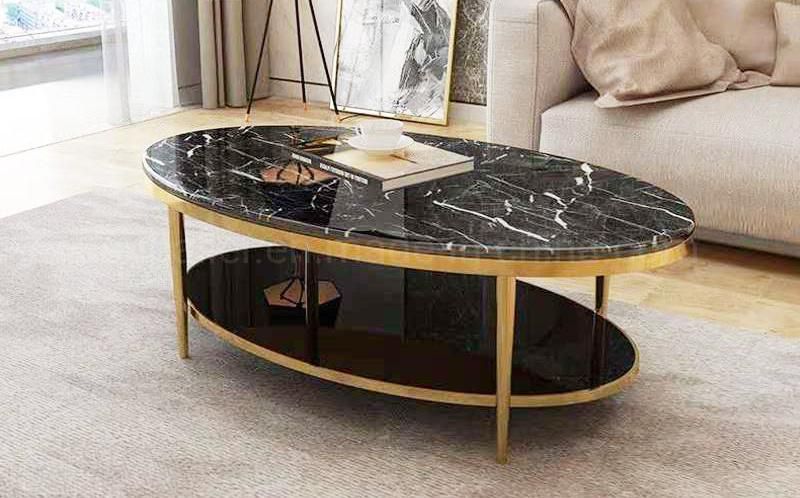 Italian Design White Round Marble Top Coffee Table