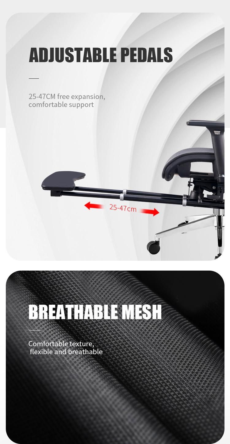 Modern High Back Comfortable BIFMA Mesh Manager Executive Ergonomic Office Chair with Footrest