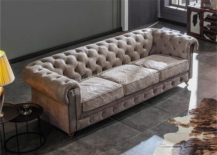 Hyc-Sf03 Luxury Modern Design Leather Couch Living Room Chesterfield Sofa