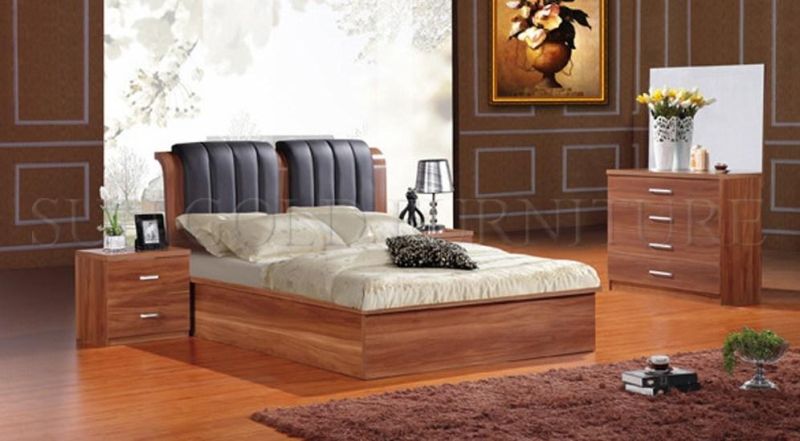 Hot Sale Cheap White Varnish Bed / Modern Bedroom Furniture Set / Home Furniture