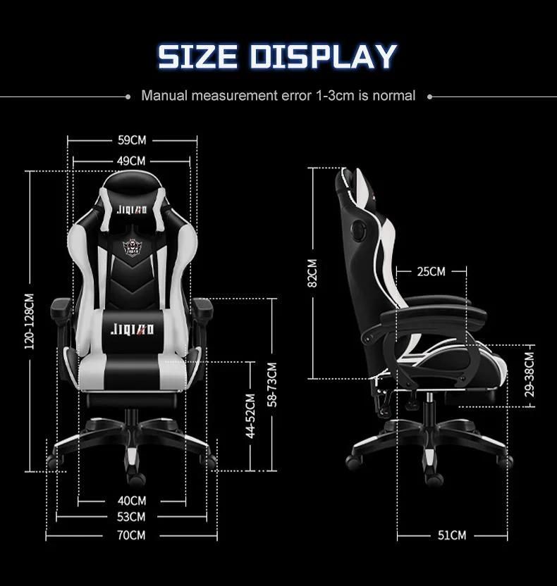 High Back Ergonomic Swivel Adjustable PU Leather Computer Silla Gamer Green Racing Gaming Chair