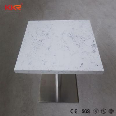 Fast Food Restaurant Food Court Square Quartz Stone Dining Table 0610