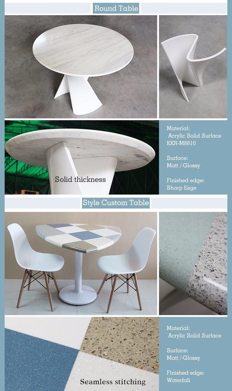 Fast Food Solid Surface Dining Table Chairs and Tables Restaurant Solid Surface