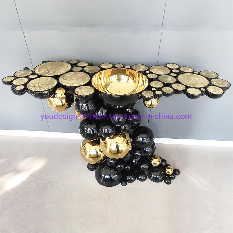 Modern Bathroom Ball Shapped Black Painting Stainless Steel Washstand Basin Gold Sink Decorative Washstand Furniture