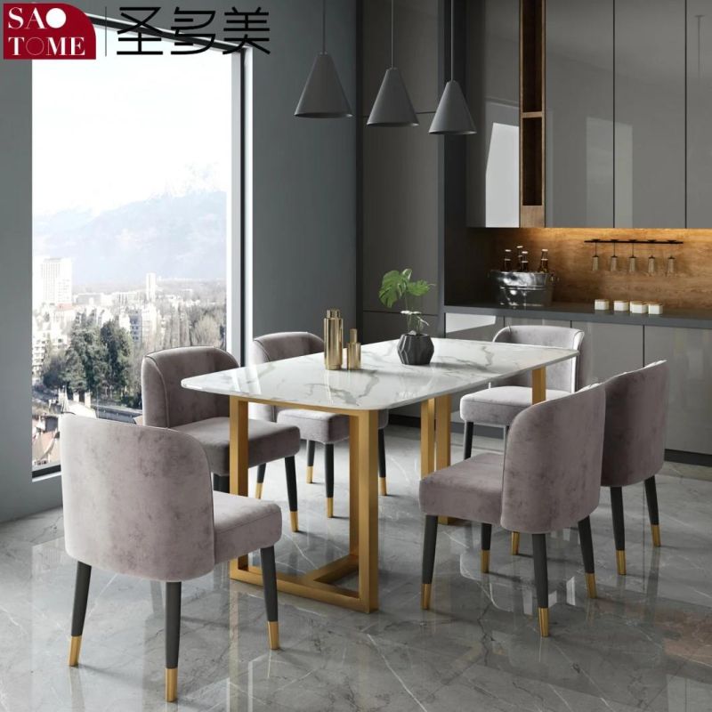 Modern Living Room Dining Room Furniture Titanium T-Shaped Table Dining Table