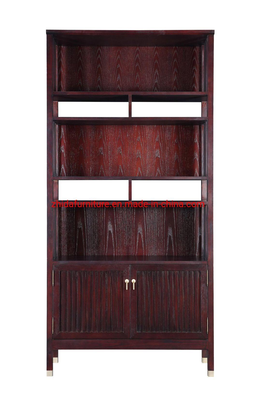 Hotel Lobby Modern Chinese Style High Wooden Livng Room Cabinet