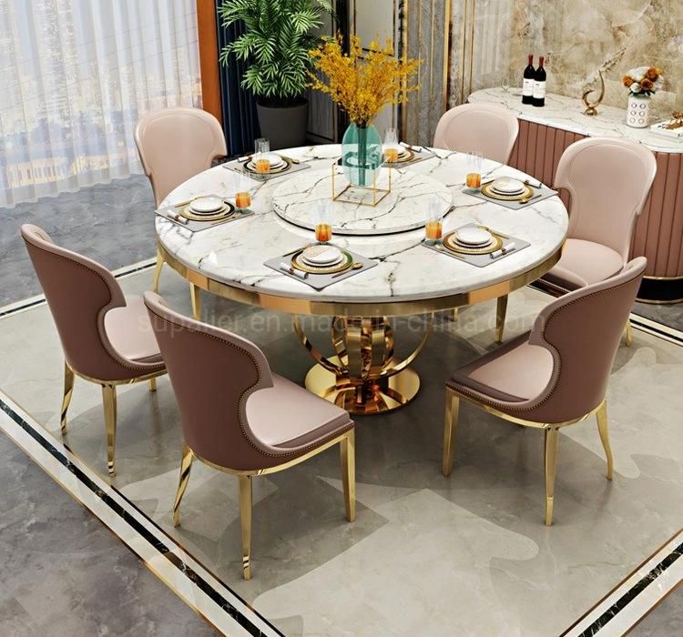 Luxury Golden Steel Dining Chairs and Tables for Restaurant