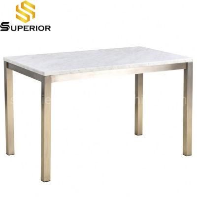 Golden Stainless Steel Design MDF Top Restaurant Dining Tables