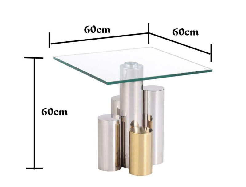 China Wholesale Stainless Steel Home Living Room Furniture Modern Glass Clear Coffee Shop Table