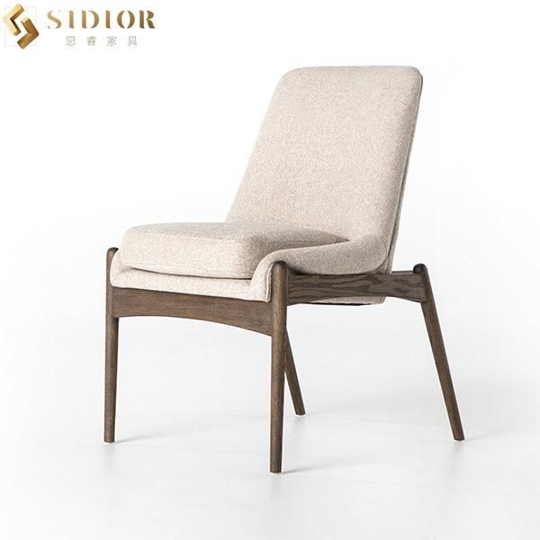 MID Century Upholstered Ultra Modern Fabric Upholstered Solid Wood Dining Chairs