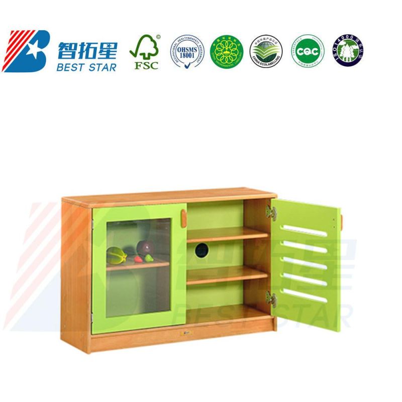 Best Star Peschool Furniture Wooden Cabinet for Kindergarden and Preschool Classroom