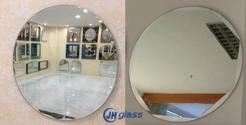 Home Hotel Premium Large Frameless Wall Round Mirror with Streamlined Bevel for Bathroom, Vanity, Bedroom, Living Room