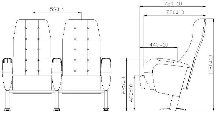 Push Back 2D/3D VIP Leather Auditorium Movie Theater Cinema Chair