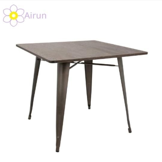 Home Metal Top Vintage Dining Table Metal Coffee Table with Metal Legs