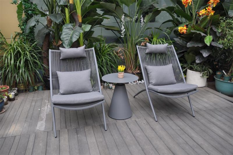 Modern Outdoor Garden Rattan Aluminum Leisure Chair with Table