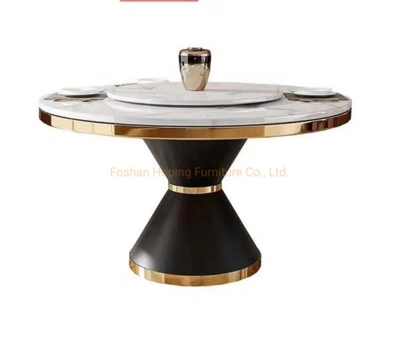 New Design Hotel Gold Color Half Moon Shaped Wedding Table 10 Seat Dining Table