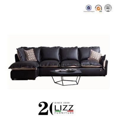 Modern Soft Wooden PU Leather Sofa for Living Room