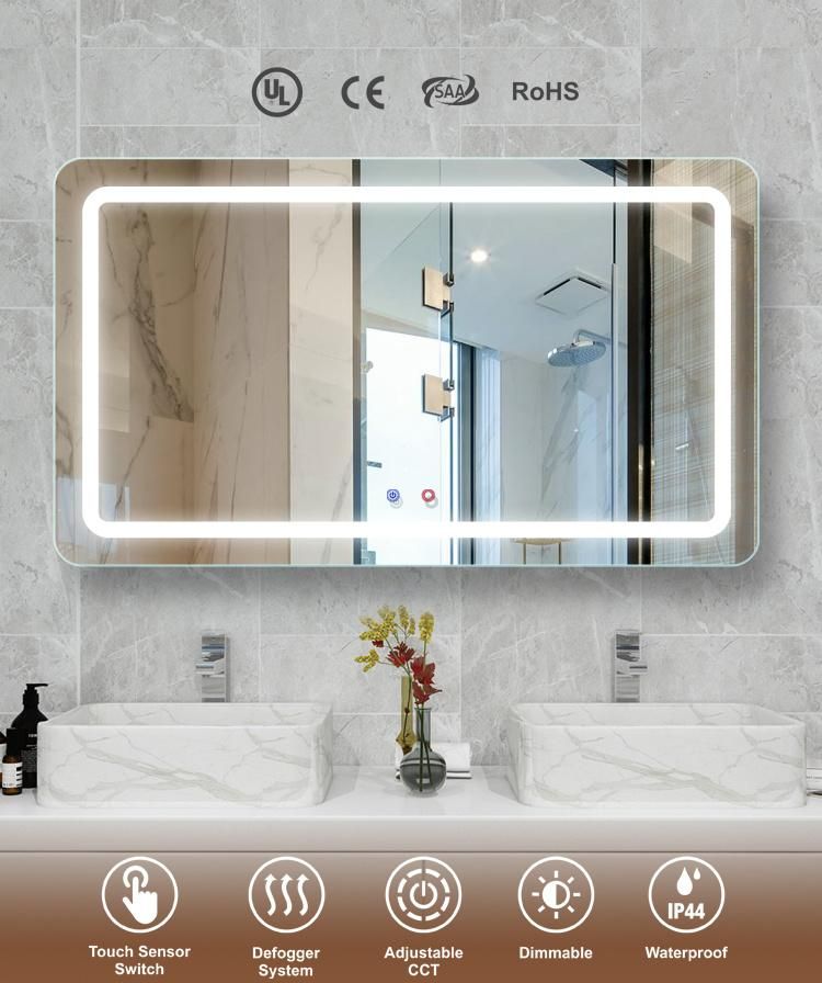 Factory Price Frameless Bath Vanity Smart LED Custom Bathroom Mirror