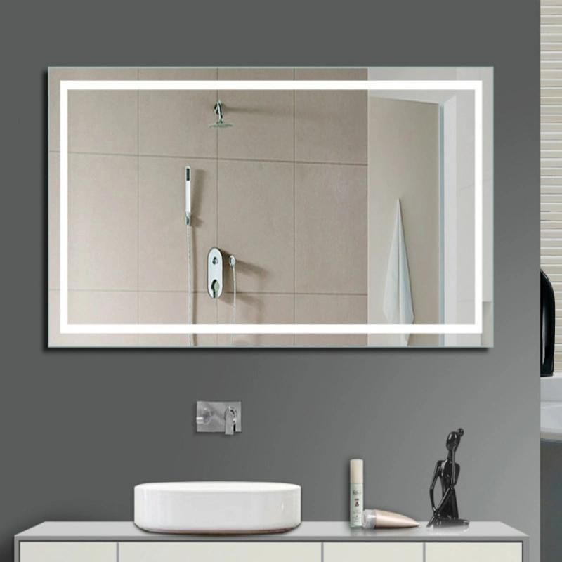 Foshan Factory New Style Modern Design Bathroom Square Lighting LED Mirror Touch Open Bathroom Furniture