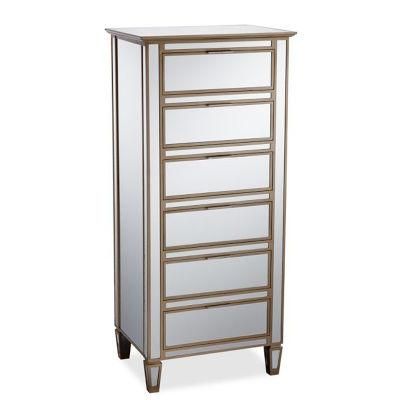 Venetian Style Mirrored Furniture 7 Drawers Tallboy