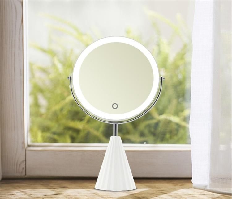 Rechargeable 10X 1X Lighted Magnifying LED Tabletop Cosmetic Makeup Mirror