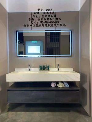 MDF Melamine Wall Mounted Smart Mirror Modern Hotel Bathroom Furniture