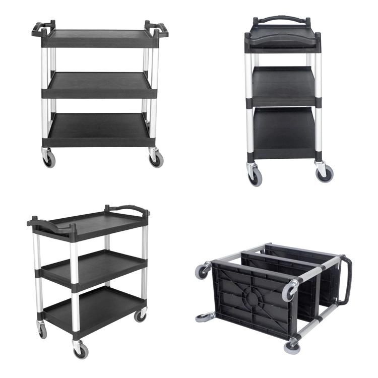 Factory New Hotel Trolleys 3 Layer Service Cart Trolley with Doors