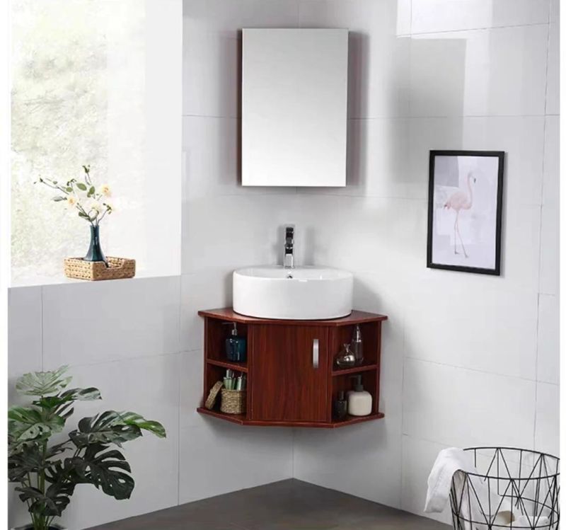 Corner Bathroom Cabinet Vanity Modern with Mirror, Save Space