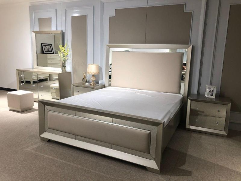 Latest Modern Simple Champange Bedroom Furniture Set