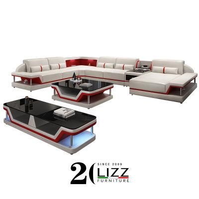 Unique Design Luxury Living Room Furniture Mondern Leisure LED Sectional Sofa Set