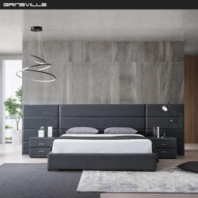 Grand Extended Vertical Tufted Headboard Beds Modern Bedroom Furniture Set Leather King Size Storage Bed