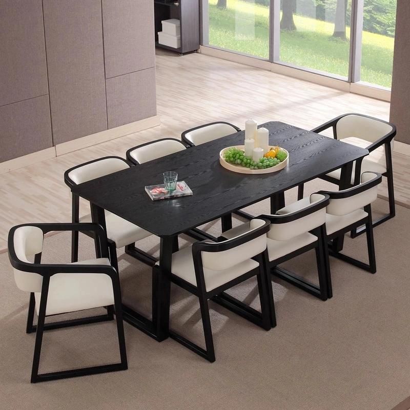 6 Seater Modern Dining Room Home Furniture Dining Table Writing Table in Ash Wood