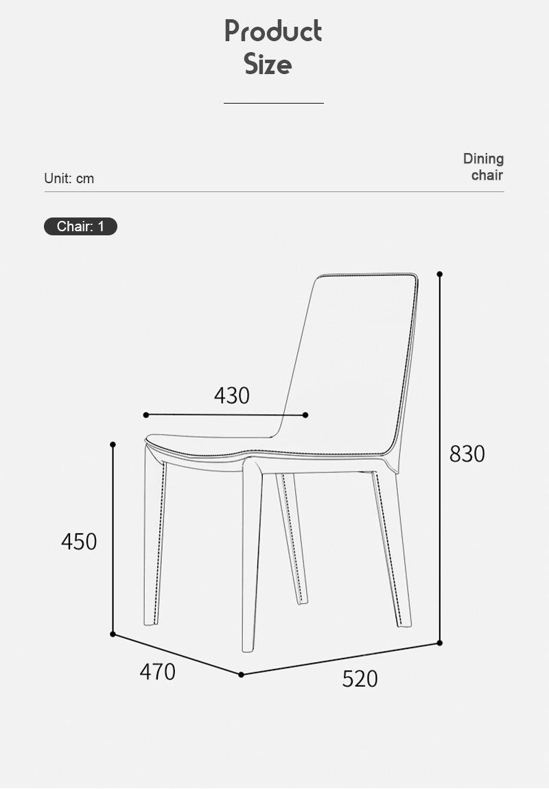 Nordic Furniture Home Living Room Steel Legs Dining Chairs with Leather Cushioned