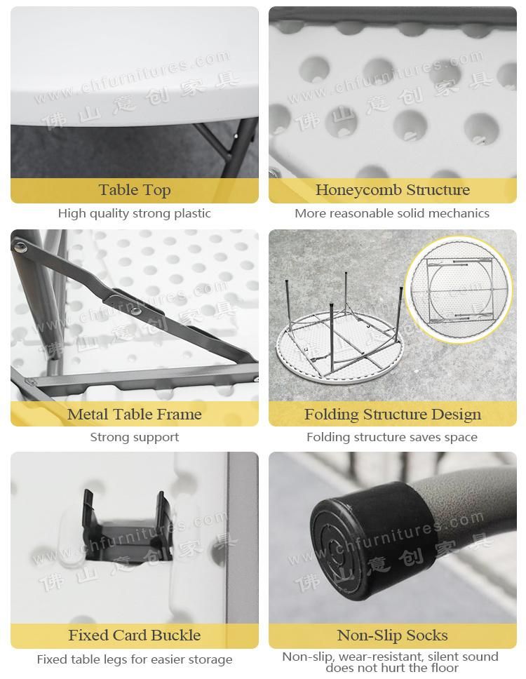 Hyc-PT02 Wholesale Outdoor Garden Plastic Round Table for Banquet