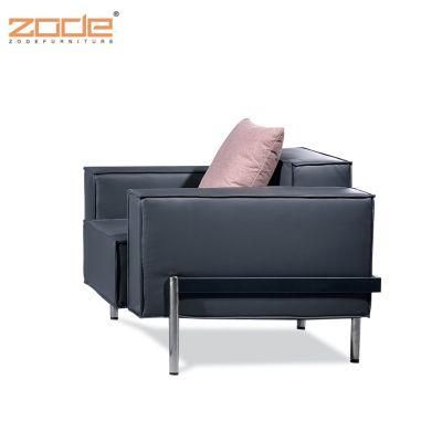 Zode Modern Home/Living Room/Office Metal Swivel Base PU Leather Sofa Leather Chair